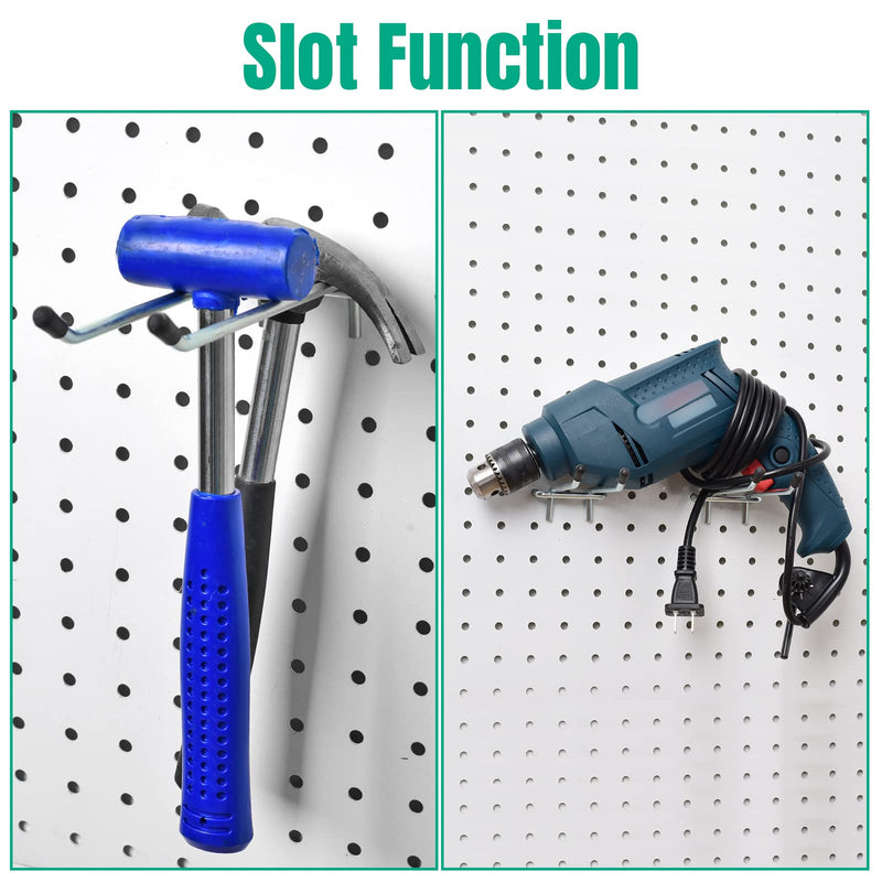 G.CORE 10 Pack Pegboard Hooks, Peg Board Tool Utility Hooks & Hangers Fit 1/4" Pegboards, Heavy Duty Metal Peg Board Shelving Hooks, Wall Organizers and Storage for Craft Room Garage Workbench Office