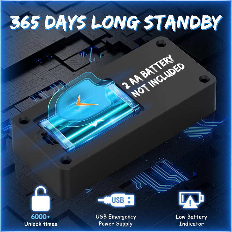 Smart RFID Fingerprint Lock - Cabinet Drawer Lock with Key Cards, Digital Electronic Biometric Bluetooth Child Safety Cabinet Code Lock Liquor File Desk Cupboard Kitchen Liquor Drawer Silver Horizontal