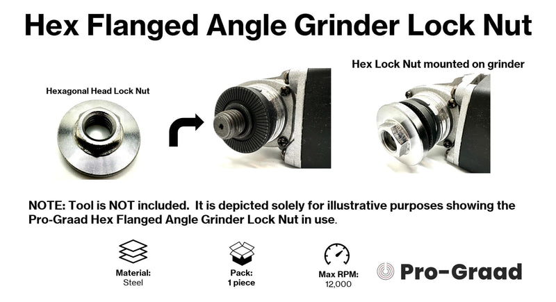 5/8-11 Angle Grinder Flange Nut, Hex Flanged Replacement Lock Nut, Locking Fastener Upper Pressing Plate Nut for 5/8”-11 Angle/Side Grinders 5/8-11 Hex Flanged Angle Grinder Lock Nut