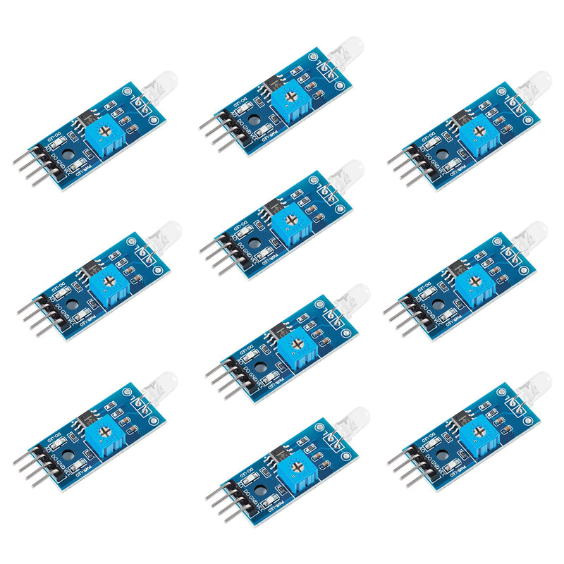 Photodiode Sensor Module, 4 Pins Photodiode Sensor Module, 5mm Photodiode Module, for Digital Light Brightness Detection, Photosensitive Sensor Module for Arduino(10PCS)