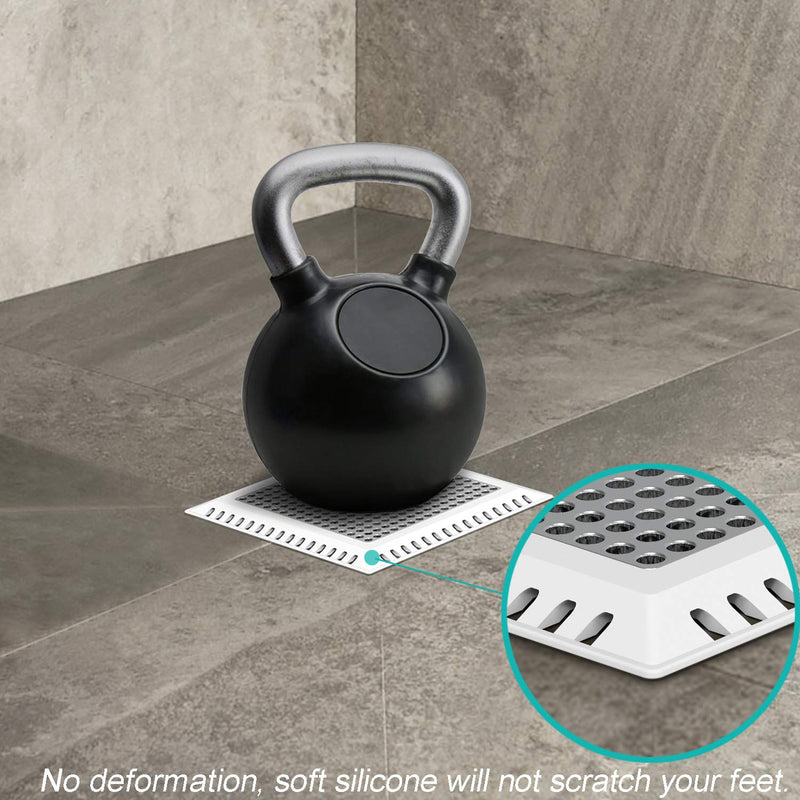 Hair Catcher/Drain Strainer/Shower Drain Cover for Bathroom Floor Drain, Stainless Steel and Silicone (Patented Product) Gray 4 inch