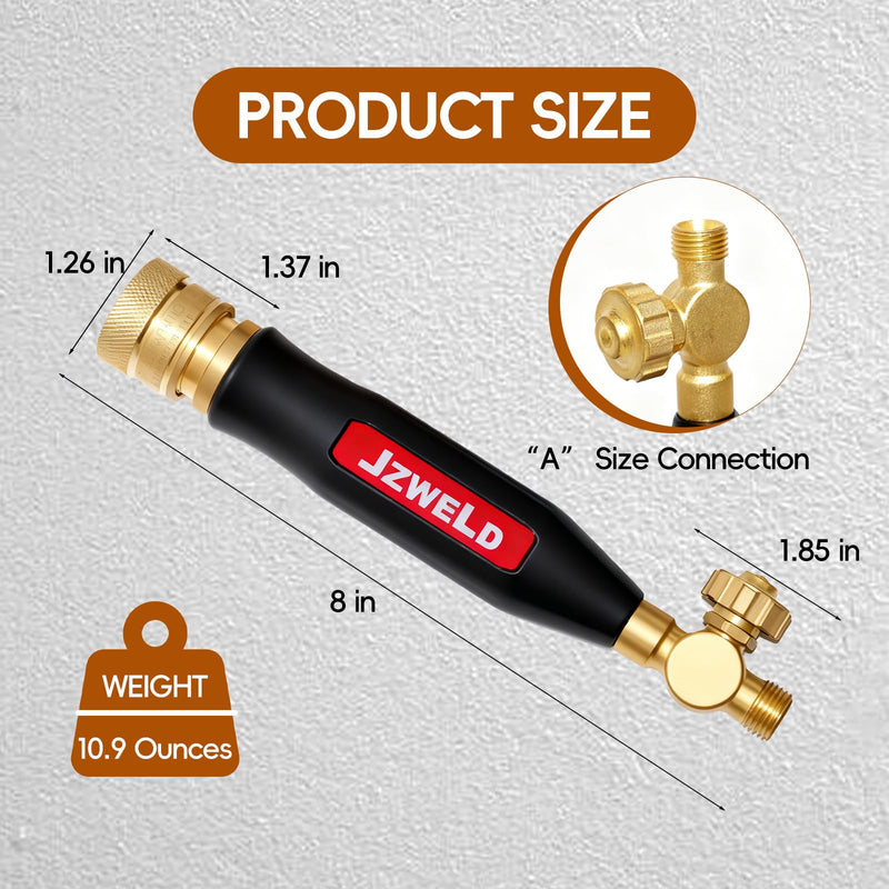 Turbo Torch G-4 Torch Handle with Valves, G-4 Acetylene Handle 0386-0308, Air Acetylene Kit, Swirl Torch Kit for Welding, Brazing, HVAC, Jewelry or Large-diameter Welding