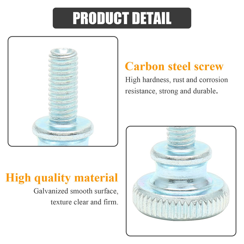 Uenhoy 10 Pcs M4 Knurled Thumb Screws Znic Plated Flat Head Thumbscrews Grip Knobs - M4x12mm