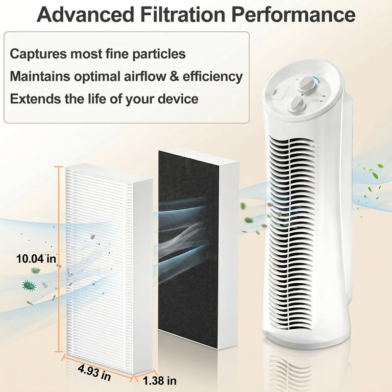 4 Pack Filter Replacement for FRF102B, Compatible with Filter U HRF201B Compatible with HHT270, HHT290 Series White