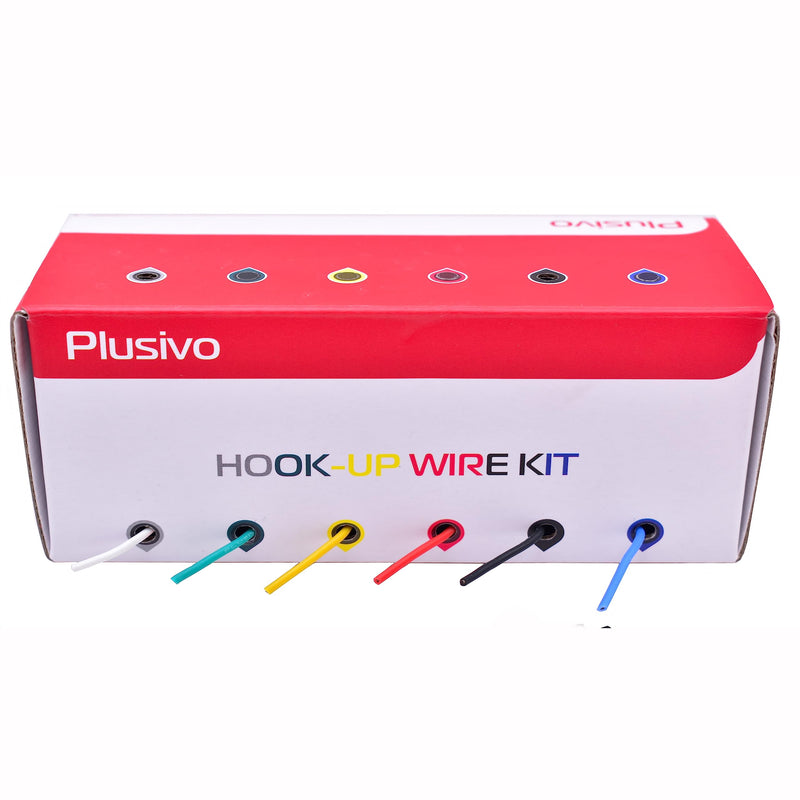 22 AWG Stranded Wire Kit – Silicone Coated Copper Wires 22 Gauge Pre-Tinned 23ft/7m Each Spool, 6 Colors (Black, Red, Yellow, Green, Blue, White), Electrical Jumper Wire Hook Up Wire Kit from Plusivo 6 colors each 23ft/7m