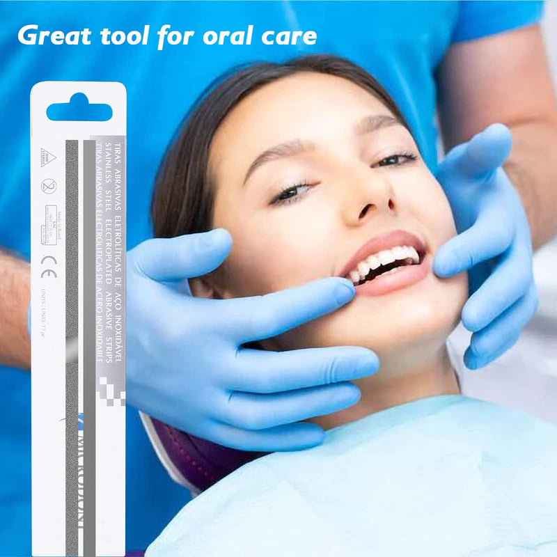 Dental Stainless Steel Polishing Strips - Dental Abrasive Stainless Steel Strips Dental Tooth File 4MM One Side Reusable Dental Care Tools（12pcs）