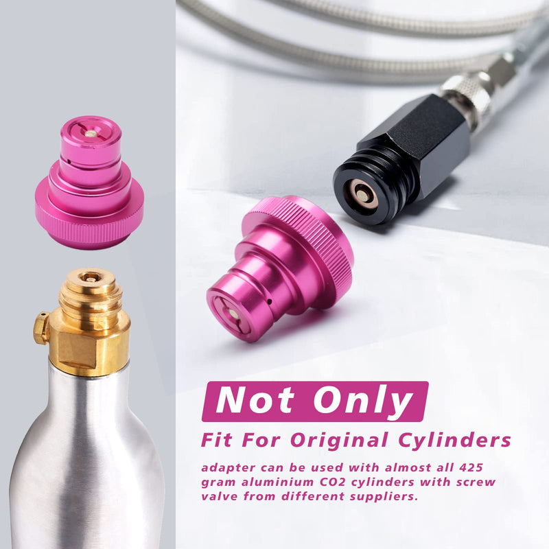 CO2 Quick Adapter Upgraded for Soda Water Bubbler Compatible with DUO/Terra/Art, Soda Maker Valve Refill Accessories for Quick Connecting Universal CO2 Cylinder with TR21-4 Male Thread, purple