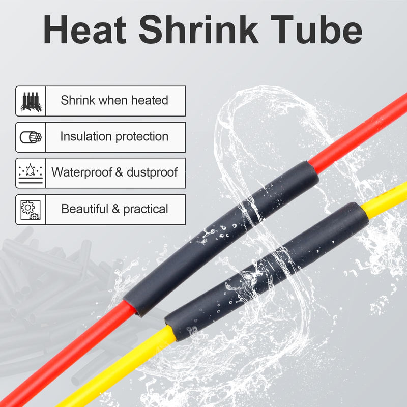 2Pack 12-Pin Waterproof DT Connector Male and Female Wire Connectors with 16AWG 105℃ 600V Wires and Heat Shrink Tubes, Applicable for Automotive Electrical Connections 12-pin/2pack