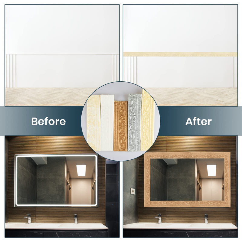 2 Roll Flexible Foam Molding Trim, 181" x 3.1" Peel and Stick Crown Molding Wallpaper Border Self Adhesive 3D Wall Edging Lines Trim for Wall Edge, Ceilings, Countertops Home Decor (Copper) Copper