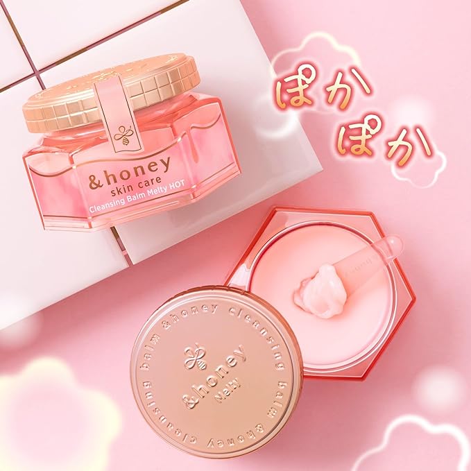 & Honey Melty Cleansing Balm, Hot, 3.2 oz (90 g), Skin Tone Enhancement Warming Cleansing, No Need for Face Washing, Eyelashes OK - NewNest Australia