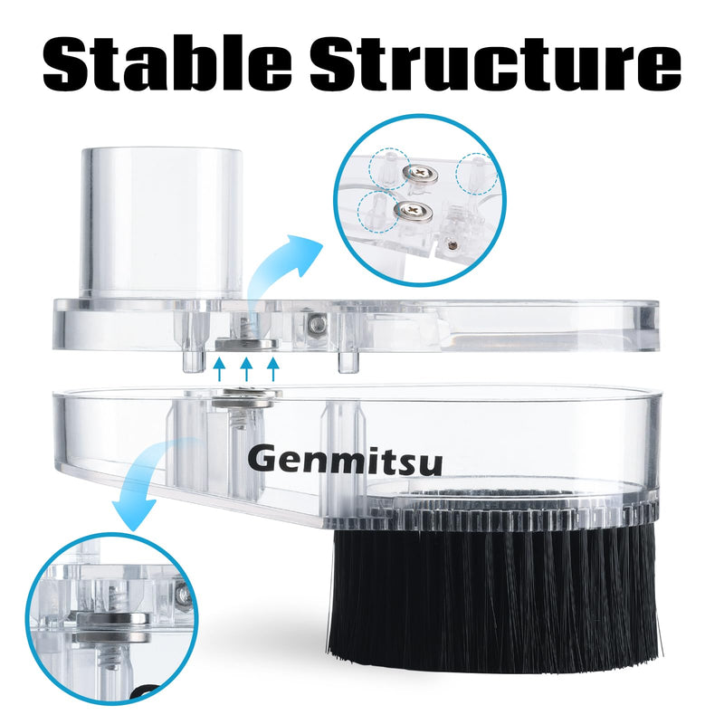 65mm & 69mm CNC Dust Shoe, Compatible with Most 65mm/69mm Spindle Motor and Compact Router, Hose Adapter Inner Diameter 38mm (1.5″), Transparent