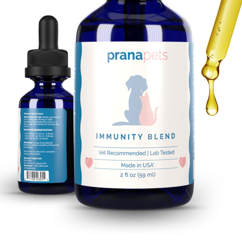 PranaPets Immunity Blend Supplement for Dogs & Cats | Naturally Helps Relieve Fatigue & Weakness in Pets | Promoting Increased Energy, Normal Appetite & Immune Support (59ml) 59ml