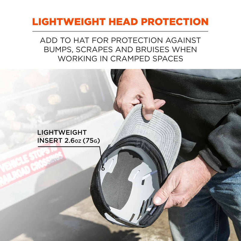 Ergodyne Skullerz 8945 Universal Safety Bump Cap Insert, Lightweight, Fits Into Any Baseball Hat Each