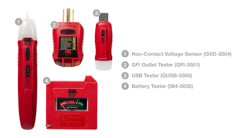 Gardner Bender GK-5 Household Tester Electrical Test Kit, Red