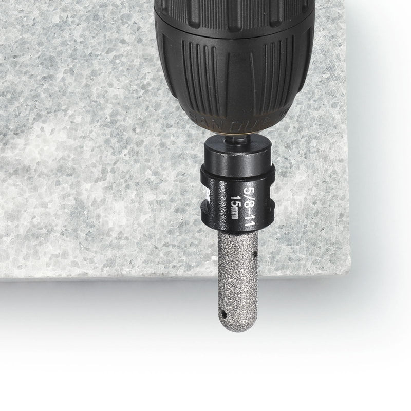 HARFINGTON 4pcs Diamond Finger Shaped Milling Bit 15mm 2 Holes with 5/8"-11 Thread with Conversion for Enlarging Shaping Milling Existing Holes on Marble Countertop, Black 4