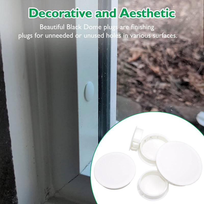 1-1/2" (38mm) Plastic Plugs for Round Holes, Flush Type Snap in Locking Door Screw Shelf Hole Plugs Drilling Hole Cover Cabinet Furniture Cupboard Shelves Pipe Insert End Caps, 8PCS White 1-1/2"/38mm