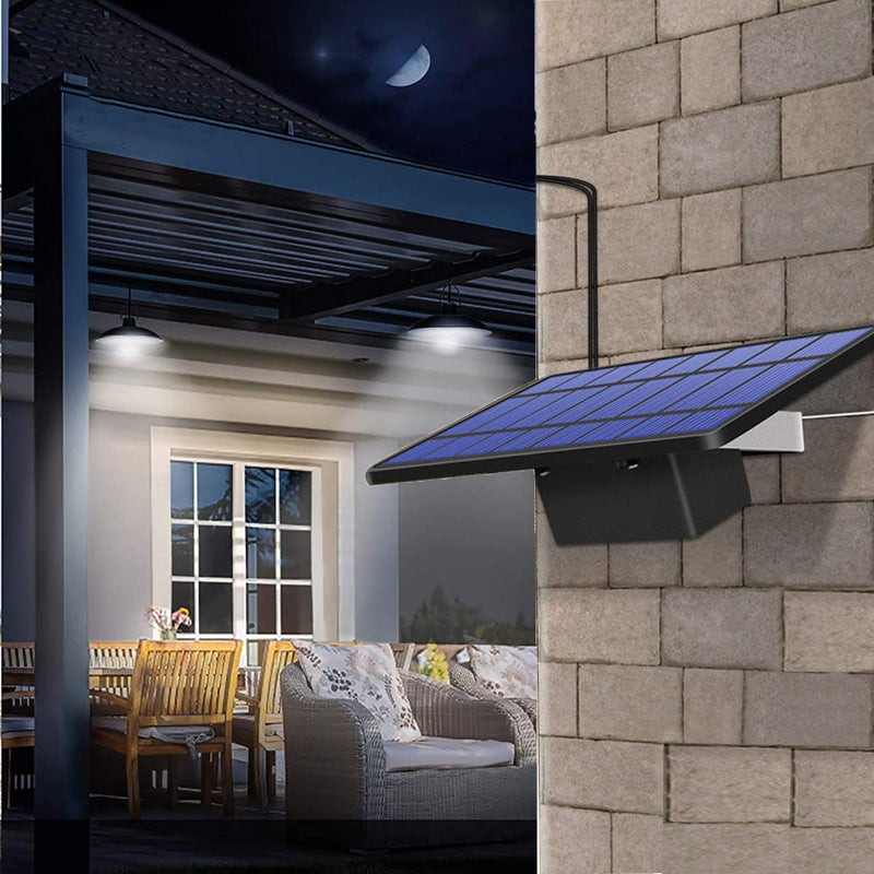 Solar Pendant Lights Upgraded Double Bulb Lights IP65 Waterproof Dusk to Dawn Auto Lamp with Remote Controller for Outdoor Shed Barn Chicken Coop Bullpen Pig Pen Stables Tents etc(Dual Lamp) Dual Lamp