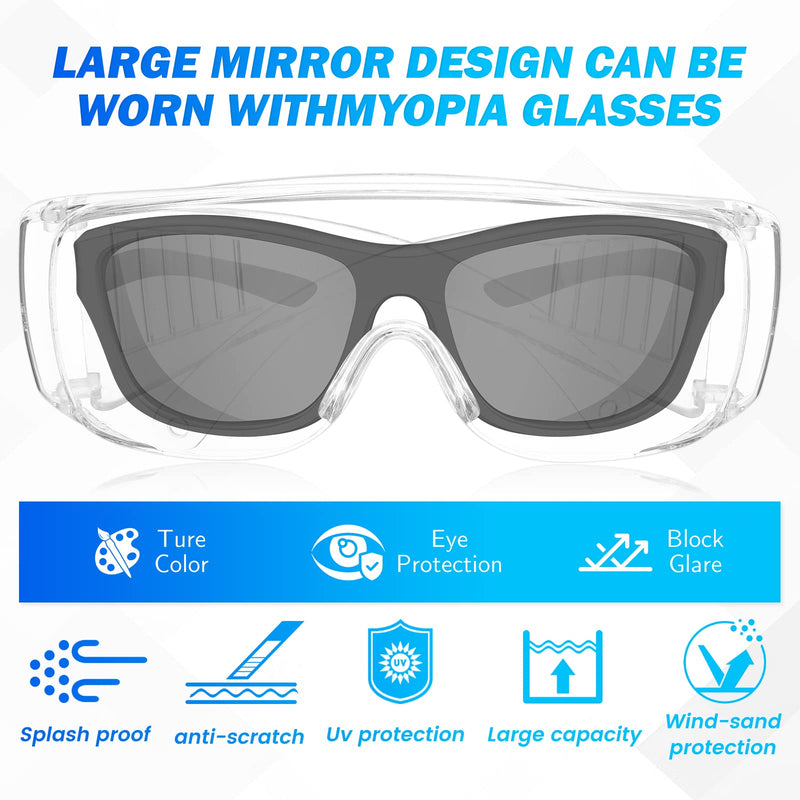 WFEANG Clear Safety Glasses bulk, Lightweight Protective Eyewear For Men Women, Over Goggles Impact Scratch Resistant 12 Pack-clear