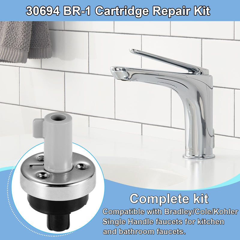 30694 BR-1 Cartridge Repair Kit, Compatible with Bradley/Cole/Kohler Faucets, for Single-Handle Kitchen and Bathroom Faucets