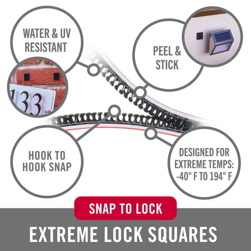 VELCRO Brand Extreme Lock Mounting Squares with Adhesive | 16 Sets, 1-Inch | Attach Electronics, Lighting or Signage Outdoors | Built to Withstand Harsh Temperatures and Weather | Black 1 inch Squares, 16Pk
