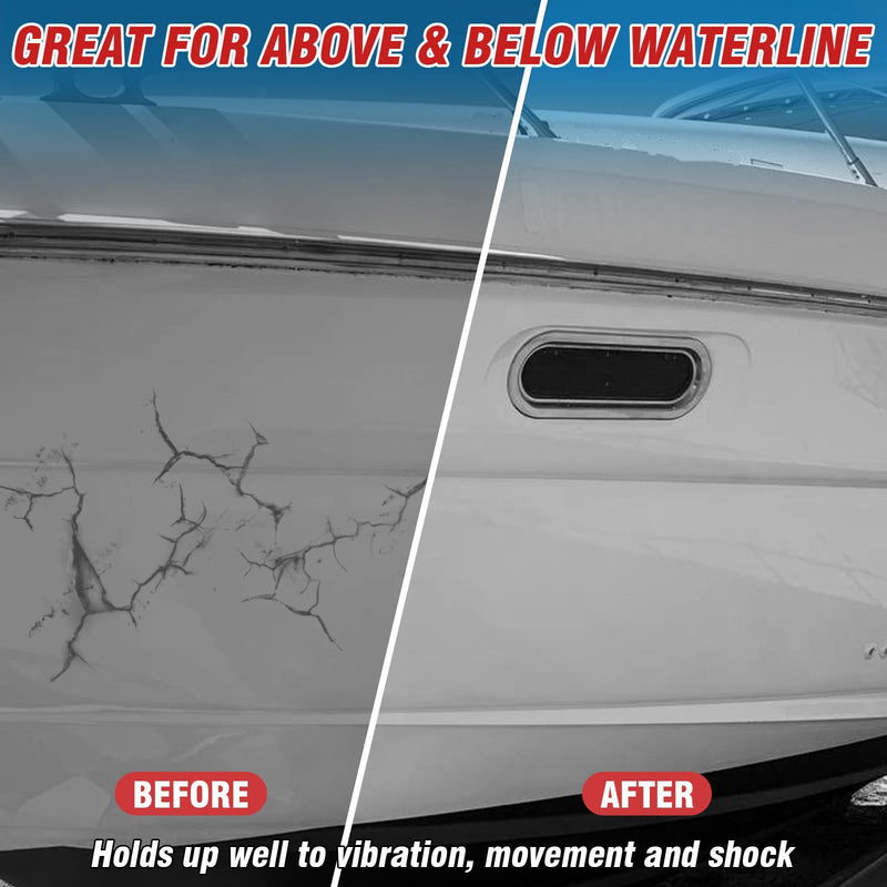 3.38 oz Marine Sealant White, Marine Adhesive Permanent, Silicone Sealant High Strength, Watertight Bonding and Sealing, UV Resistant, Fast Cure, Above & Below Waterline