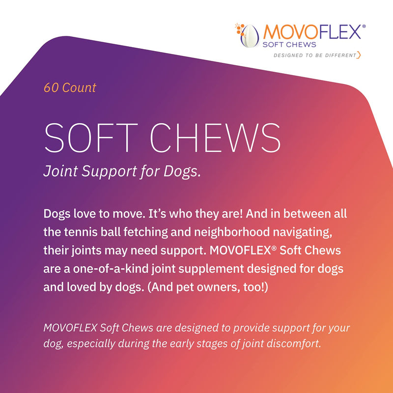 MOVOFLEX Joint Support Soft Chews for Small, Medium and Large Dogs 1 Pack (60 count) - PawsPlanet Australia
