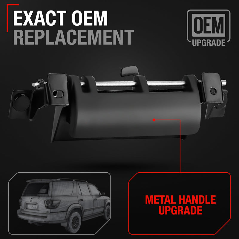 T1A Tailgate Handle Assembly, Upgraded Metal - Compatible with 1998-2003 Toyota Sienna, 2001-2007 Toyota Sequoia - Tailgate Latch Rear Door Trunk Handle - OEM 69090-08010, 79600, TO1820100