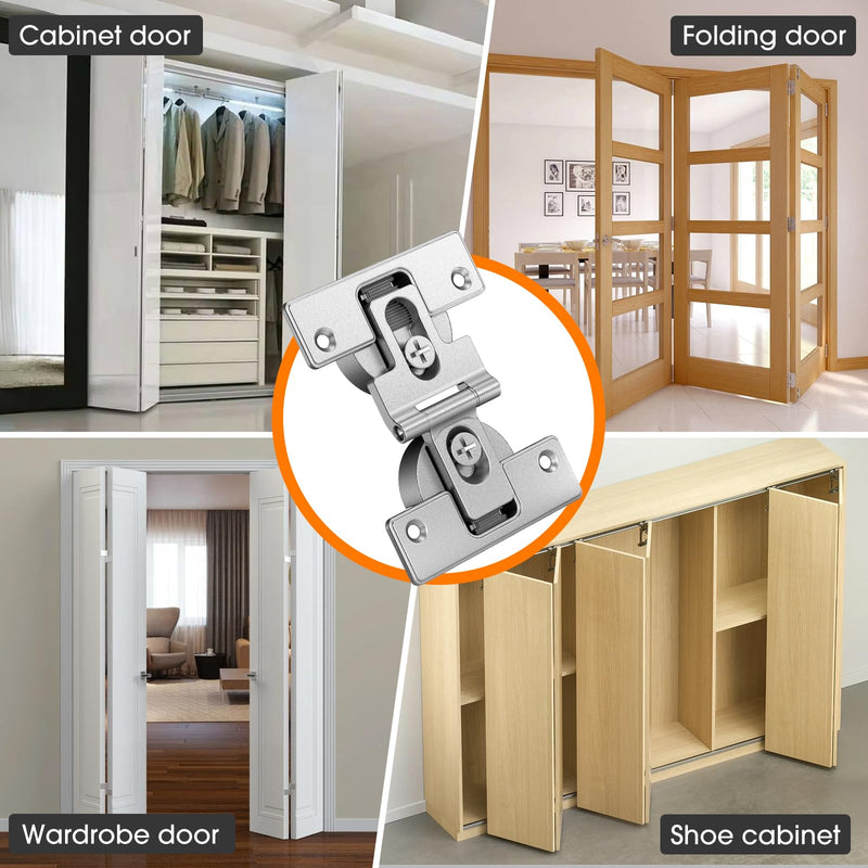 Bifold Hinges,Bifold Door Hinges,Folding Door Hinges,Folding Hinges,Bifold Cabinet Door Hinge,Double Cup Concealed Hinge for Cabinets,Closet and Furniture（6 Pack） 1