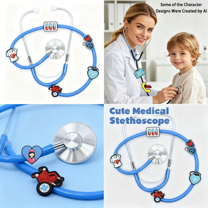 30 Pcs PVC Material Cartoon Medical Elements Stethoscope Charms | Stethoscope Accessories for Nurse Medical Worker Can Also Be Used for Decorating Pen Caps and Blood Pressure Monitors