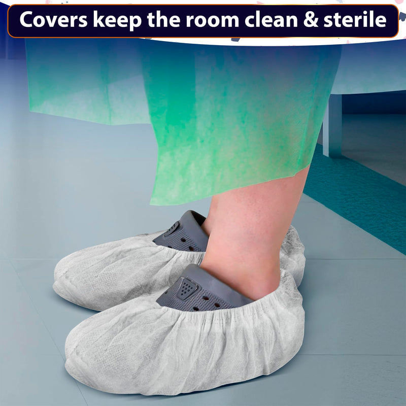 100Pcs Shoe Protector Disposable Shoe Covers for Indoors - Non Slip Shoe Covers Shoe Booties Protectors for Outdoor Shoe Covers - 50Pairs White Shoe Booties Disposable for Walking Boot 50Pairs Disposable White Shoe Covers