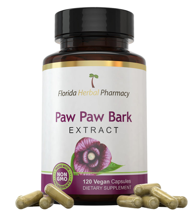 Florida Herbal Pharmacy, Paw Paw Extract Supplement Capsules 10:1 (120 Capsules) 500 mg per Capsule, 1000 mg Serving (Pack of 1)