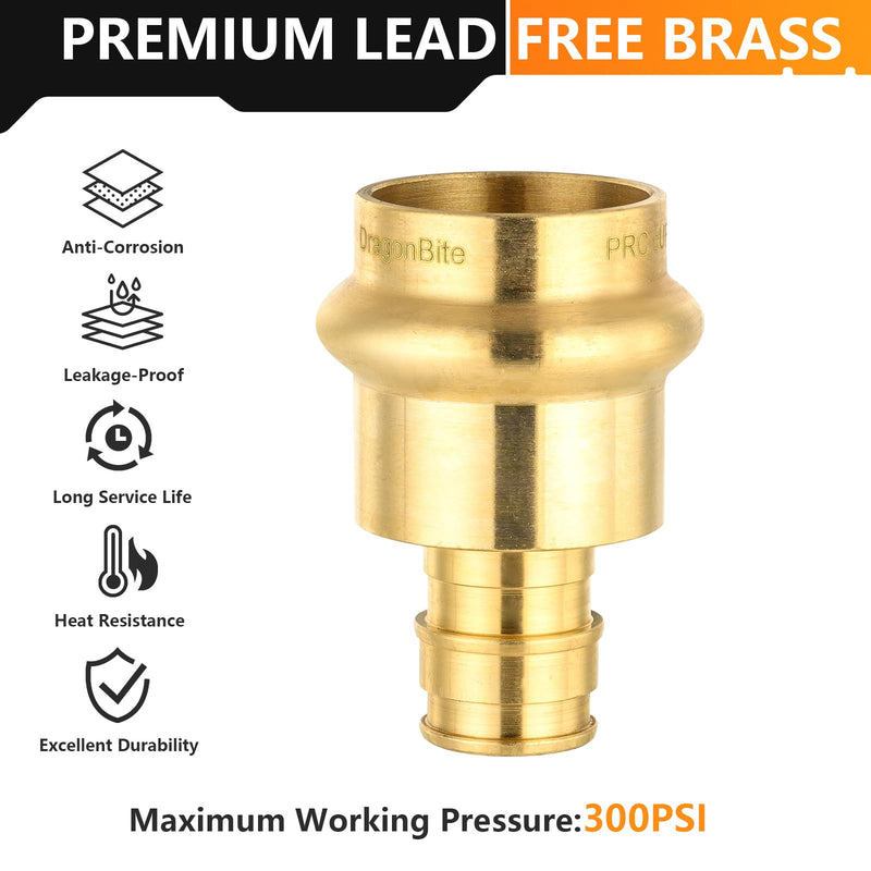10PC Bottled HeSun 3/4" Copper Press X 1/2" PEX-A Adapter(PRESS088-10) 3/4" PRESS X 1/2" PEX-A