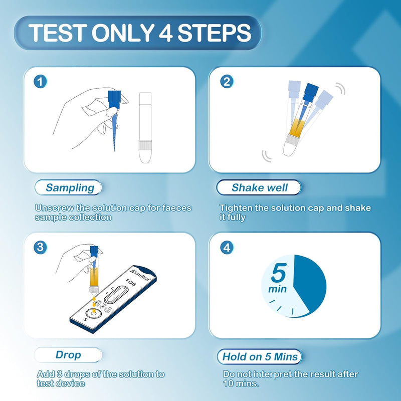 Ecotest Intestinal Test Quick Test Complete For Early Detection Faecal Occult Blood Self-Test For Colon Health Colon Cancer Intestinal Bacteria Intestinal Treatment Intestinal Care Pack Of 1