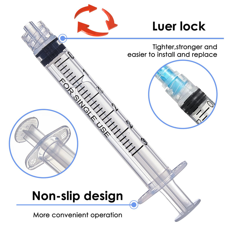 3ml Luer Lock Syringes with 23G, 1.0-inch Needle - Individually Sealed for Safe and Efficient Use (25Pack-3ml 23Ga 1inch) 25Pack-3ml 23Ga 1inch