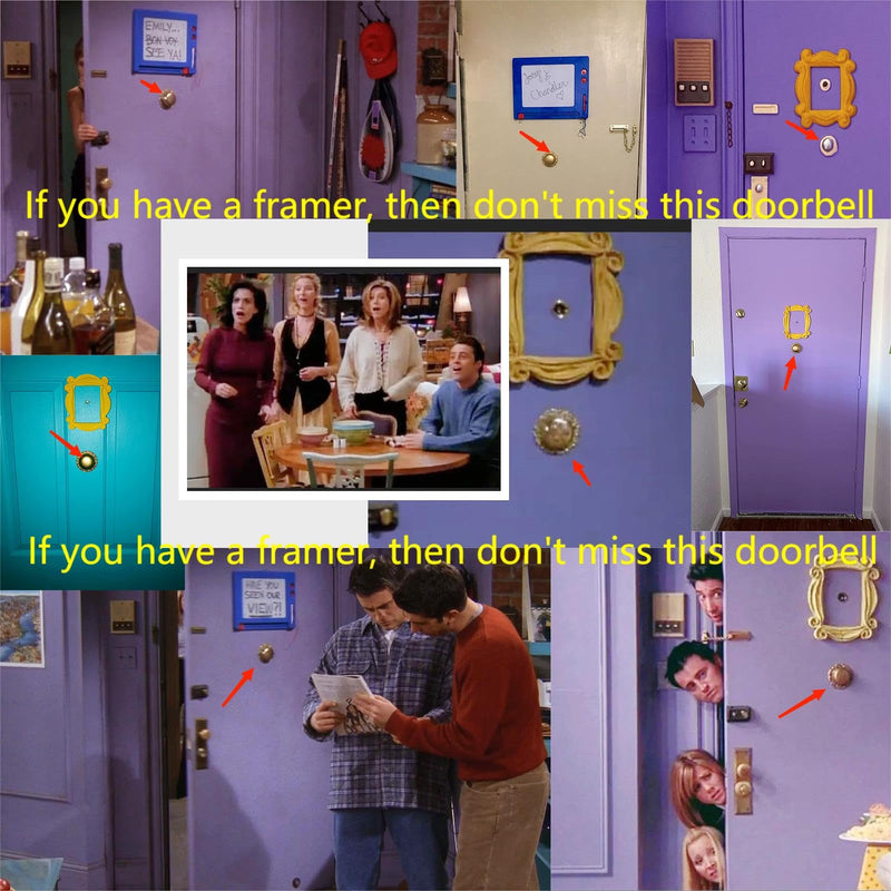 Doobell for Friend Peephole Frame,Doorbell Replica Best for Friend Door Frame As seen in Monica's Door,Present for Your Best Friend.