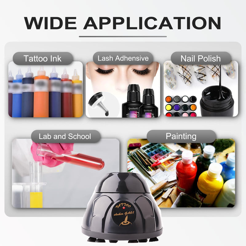 Yugui Mini Vortex Paint Mixer 4000rpm with Touch Function, High-Speed Lab Mixer Machine for Paint Shaking, Nail Polish, Tattoo Ink, Eyelash Glues, Test & Centrifuge Tubes Compact & Efficient, Black
