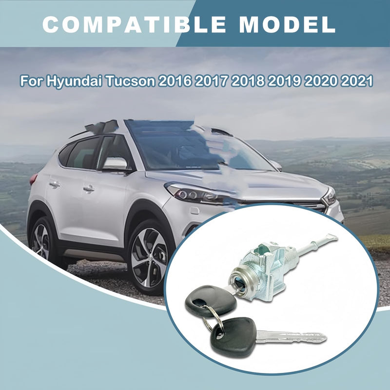 81970-D3A00 Door Lock Cylinder 2 Keys Driver Side Fits for Hyundai Tucson 2016-2021 Replace 81970D3A00