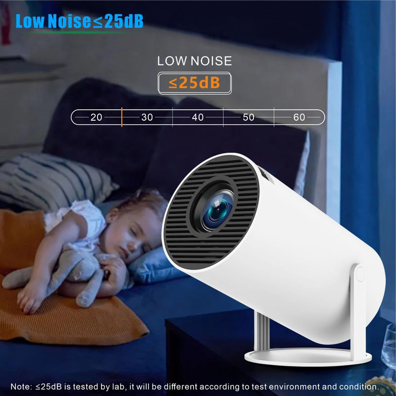 Mini Projector for Books with WiFi & Bluetooth, 4K HD, 200 ANSI, Portable Projector for Reading, Gaming, Bedroom & Outdoor Movies, Auto Keystone, 180° Rotation, Compatible with iPhone/Android/PC/HDMI