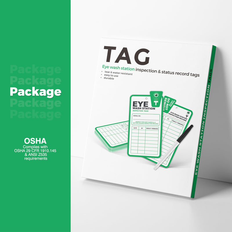 Eye Wash Station Inspection Tags 50 Pack, RP-Plastic Inspection & Status Record Tags, Legend Eye Wash Station, Yearly Monthly Inspection Tags for Eye Wash Station, OSHA Approved, Waterproof 50Tags - NewNest Australia