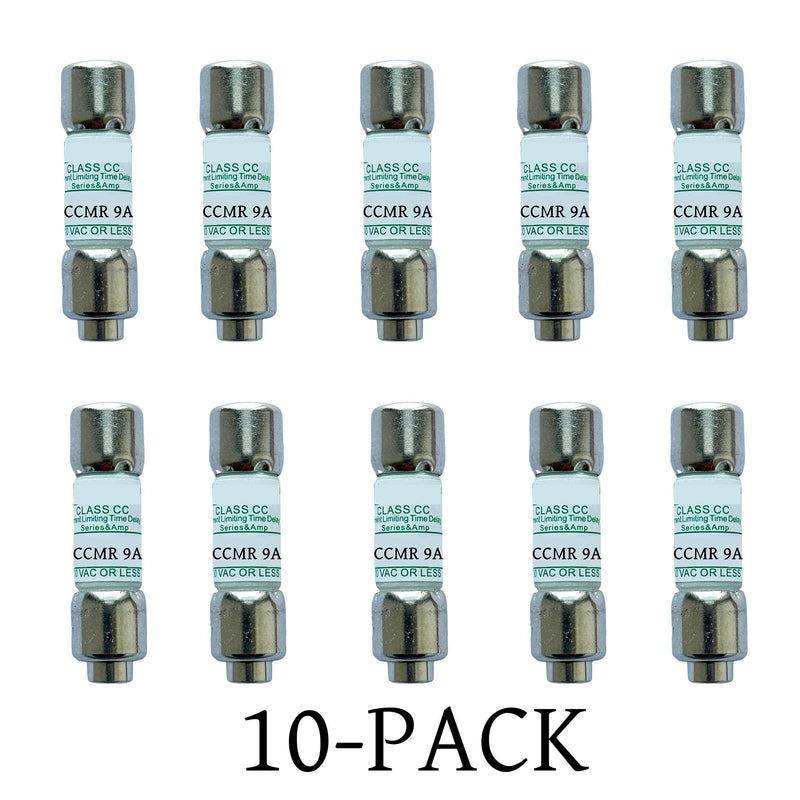 10-Pack New CCMR-10 CCMR 10A CCMR010 CCMR-10A 600Vac Time Delay Fuse,CCMR-10A Current Limiting Class CC Rejection Cartridge Fuses 10