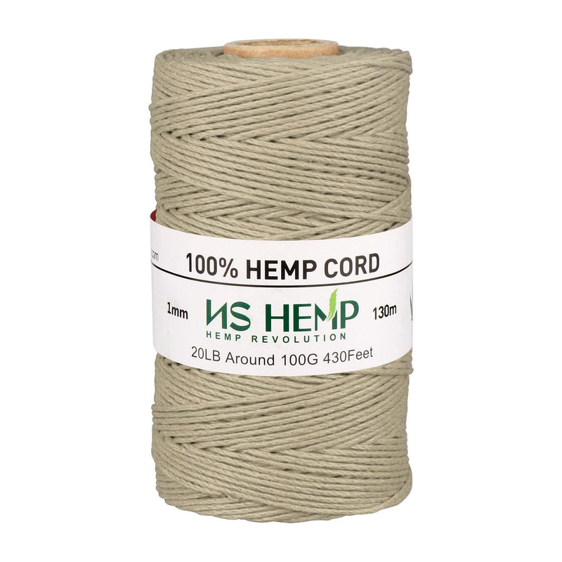 【 NS HEMP 】 Sustainable Hemp Twine Hemp Cord for Jewelry Making, Hemp Cord 1mm 130 Meters (026 RAW) 026 Raw