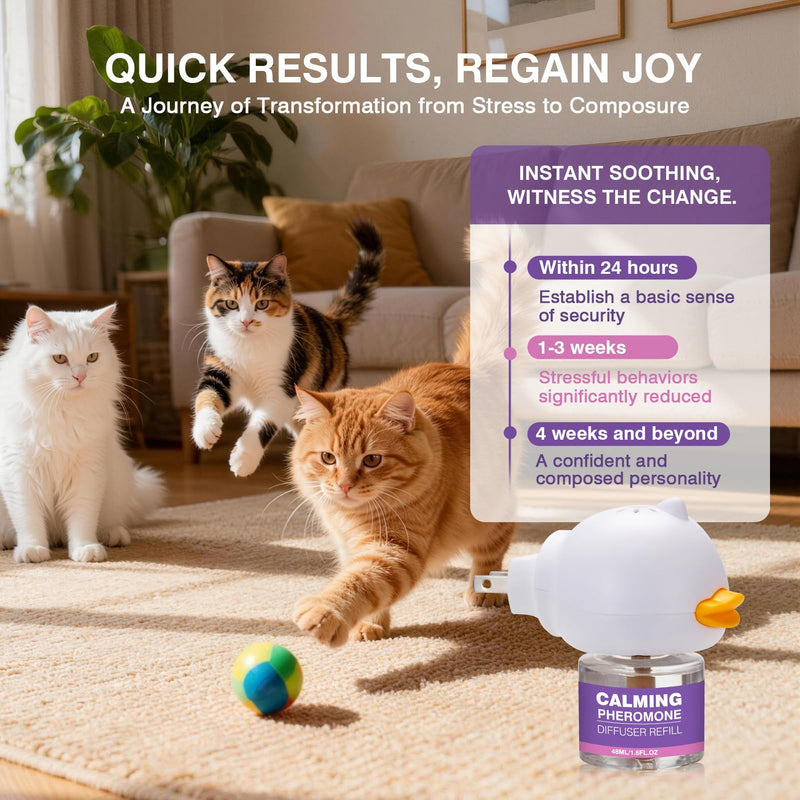 Tcllka Cat Calming Pheromone Diffuser Effectively Relieve Anxiety Stress Cat Calming Diffuser Comfort for Cats Refill Reduce Fighting Spraying and Scratching Calm Relaxing 48ml/Bottle Fits All Cats