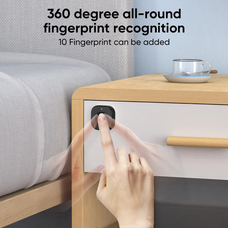 Bluetooth Fingerprint Cabinet Lock With Phone/Watch App Unlock, Smart Biometric Keyless Hidden File Drawer Wardrobe Lock, Child Safety Electric DIY Wooden Furniture Plastic