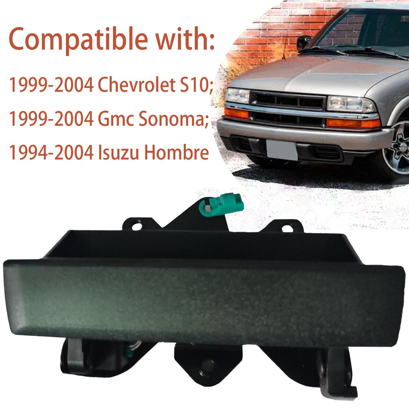 Tailgate Lift Handle with Bezel Compatible with 1994-2004 Chevrolet S10, GMC Sonoma Replace Pickup Box Rear Gate Textured Latch Handle Cover Trim 15007219 15007218 Tailgate Handle with Bezel