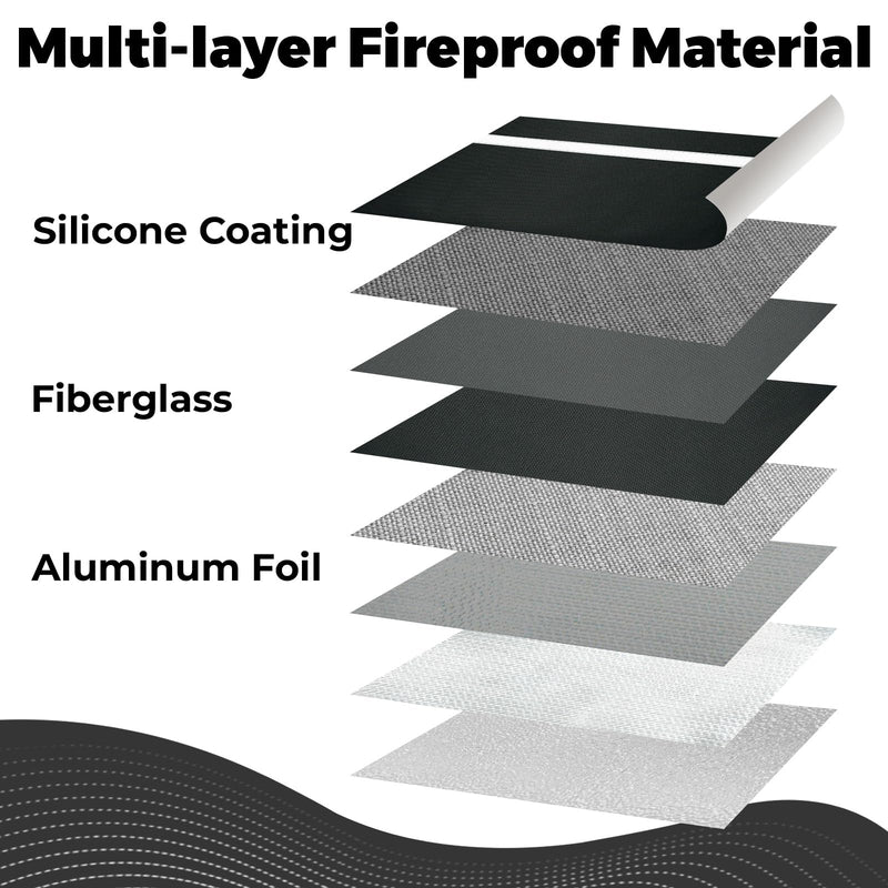 6200°F Fireproof Document Bag with Lock, 15x 11.8 Inch Fire Proof Bag for Documents with Zipper, Water Resistant Fireproof Envelope with Reflective Strip, Fireproof Money Bag Pouch Black 15 x 11.8 inch / Inside Size 14 x 10.8 inch