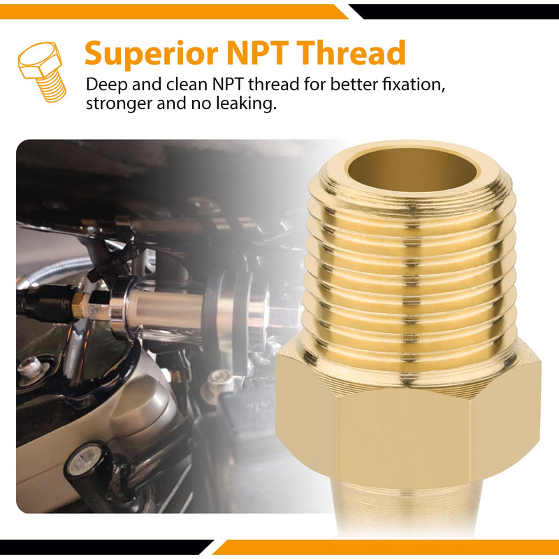 4pcs 1/4" Hose Barb to 1/8 NPT Male Brass Quick Coupler Air M Type Fitting Quick-Connect Fitting (4) 1/4″ Barb to 1/8 NPT Male Thread