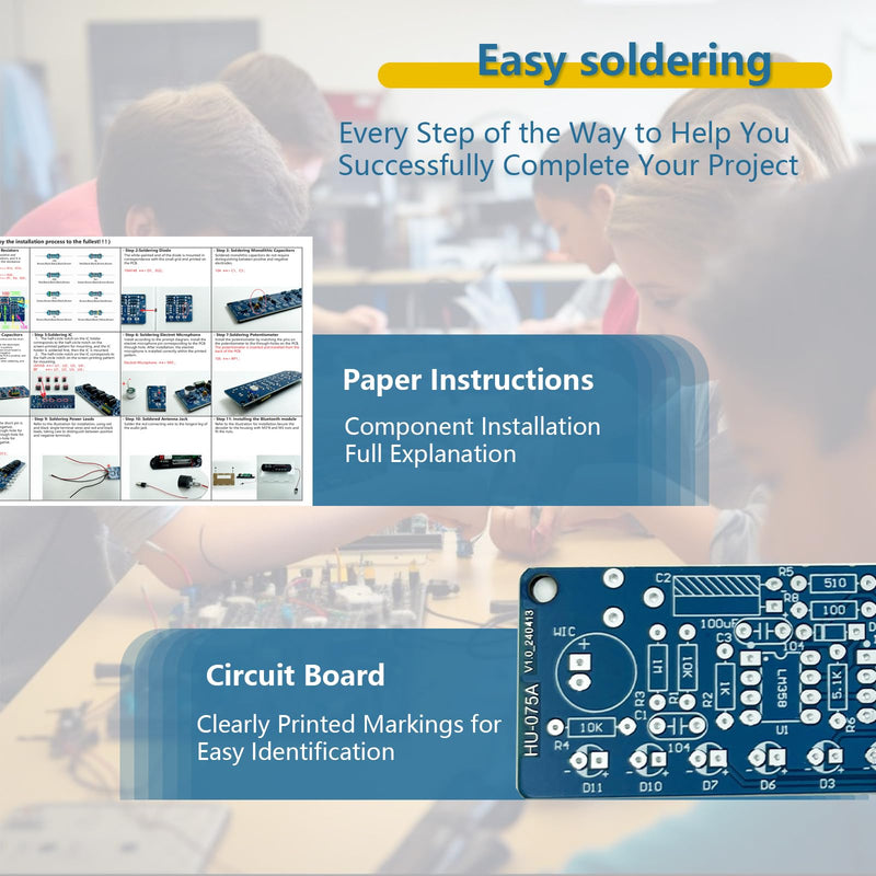 Compatible Speaker Kit Soldering Practice kit Voice-Activated Level Indicator Dual Channel Speaker for Soldering Project Transparent