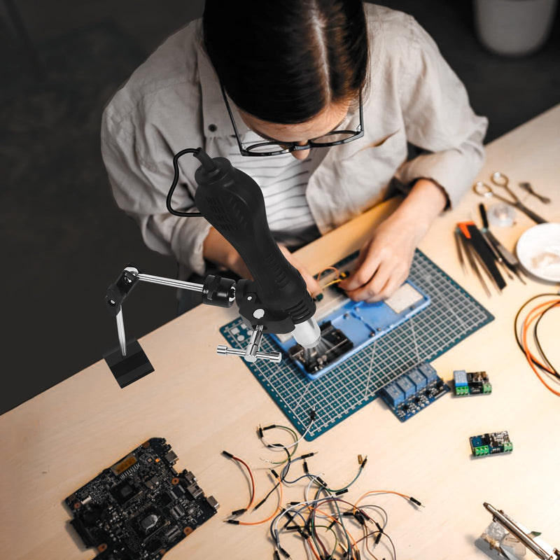 Helping Hands Soldering Clamp with 16" Flexible Arm, 360° Rotating Bracket- Adjustable Clamps for Hold Hot Air Guns, PCB, Welding, DIY, Repairs, and Craft Projects