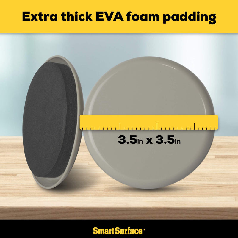 Furniture Sliders for Carpet - 16 Pack - 3.5" Round | 8295 Coasters for Heavy Furniture - Protect Your Carpeted Floors