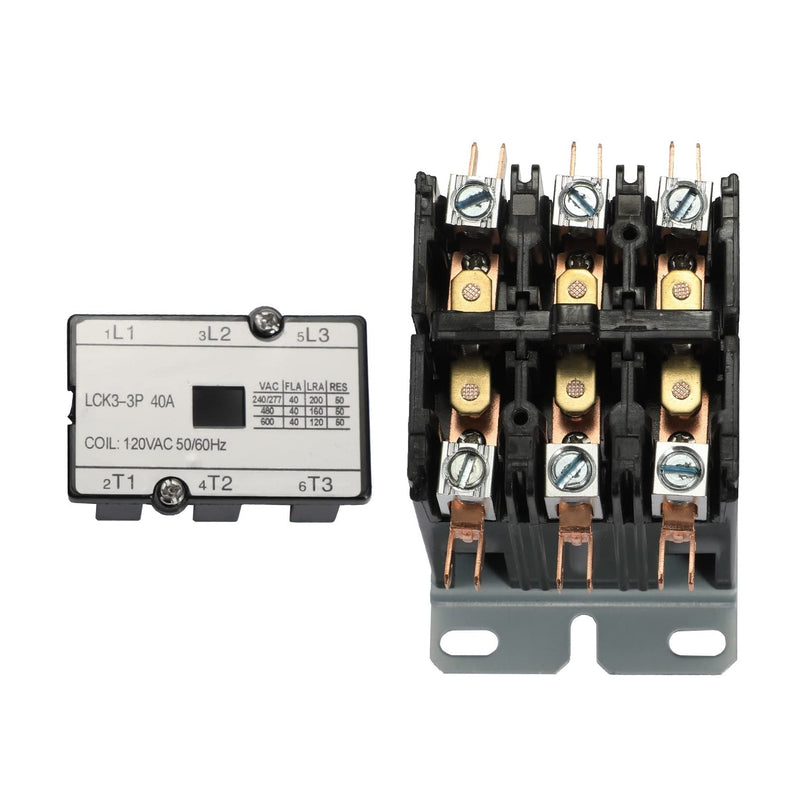 3 Pole 40 Amp 110/120 VAC Coil Definite Purpose Air Conditioner Contactor